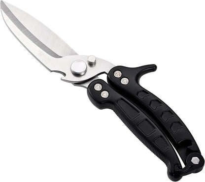 poultry shears Kitchen scissors for Chicken Can Be Used as a Knife, Dishwasher safe, Effortlessly cuts through cartilage, featuring a built-in spring mechanism.Can be used as a present（Black）