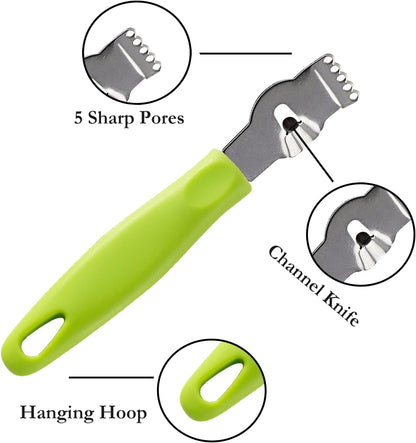 3Pcs Lemon Zester Tool Citrus Peeler Zester Grater with Plastic Handle Stainless Steel Fruit Grater Peeling Knife Multipurpose Kitchen Gadgets Bar Accessories