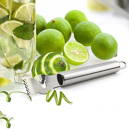 3Pcs Lemon Zester Tool Citrus Peeler Zester Grater with Plastic Handle Stainless Steel Fruit Grater Peeling Knife Multipurpose Kitchen Gadgets Bar Accessories