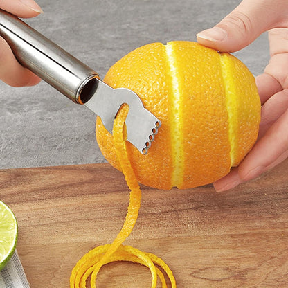 3Pcs Lemon Zester Tool Citrus Peeler Zester Grater with Plastic Handle Stainless Steel Fruit Grater Peeling Knife Multipurpose Kitchen Gadgets Bar Accessories