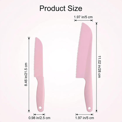 6 Pcs Lettuce Knife, 11/8.5 inch Plastic Cake Knifes to Prevent Browning Dishwasher Safe Kitchen Utensils Pastic Knife for Nonstick Pans (S/L Blue Green Pink)