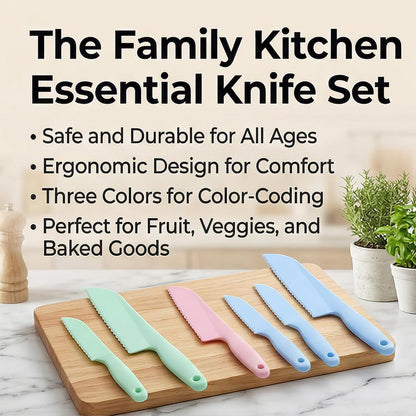 6 Pcs Lettuce Knife, 11/8.5 inch Plastic Cake Knifes to Prevent Browning Dishwasher Safe Kitchen Utensils Pastic Knife for Nonstick Pans (S/L Blue Green Pink)