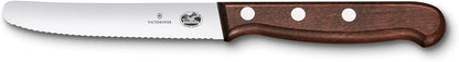 Wood 4.25-Inch Utility Knife, Serrated Round Blade Tomato Knife