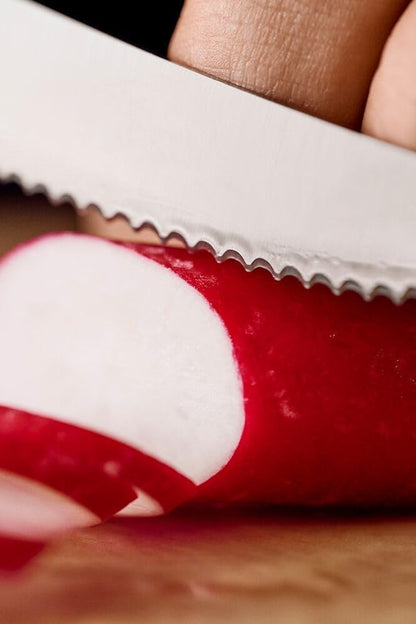 Wood 4.25-Inch Utility Knife, Serrated Round Blade Tomato Knife