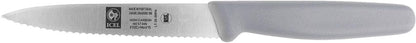4 Inch Paring Knife, Serrated Edge - Point Tip - High Carbon German Stainless Steel Razor-Sharp Blade, Gray Handle