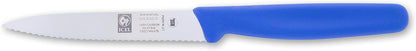 4 Inch Paring Knife, Serrated Edge - Point Tip - High Carbon German Stainless Steel Razor-Sharp Blade, Gray Handle