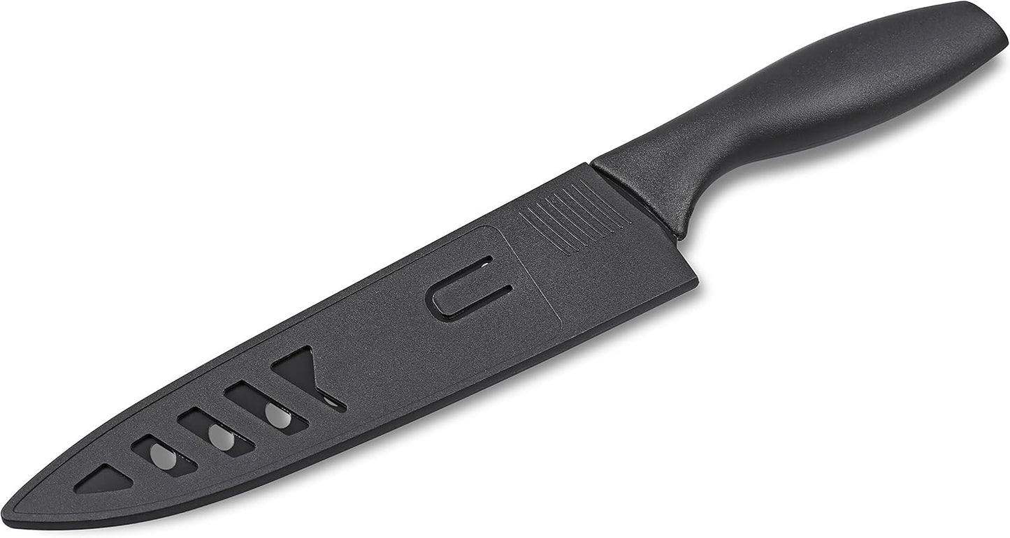® 8-Inch Nonstick Carbon Steel Sushi Knife with Sheath, Black