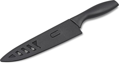 ® 8-Inch Nonstick Carbon Steel Sushi Knife with Sheath, Black
