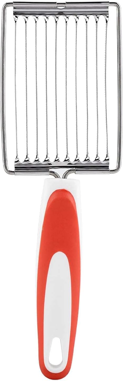 Luncheon Meat Cutter, Stainless Steel Luncheon Meat Cutter Tomato Slicer Fruits Cutter Luncheon Meat Slicer with Handle Cheese Boiled Egg Ham Tomato Serrated Slicing Knife (Orange)