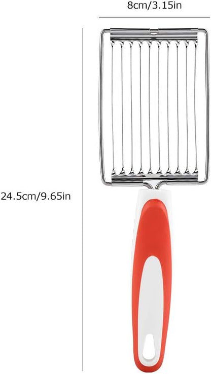 Luncheon Meat Cutter, Stainless Steel Luncheon Meat Cutter Tomato Slicer Fruits Cutter Luncheon Meat Slicer with Handle Cheese Boiled Egg Ham Tomato Serrated Slicing Knife (Orange)