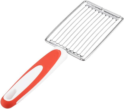 Luncheon Meat Cutter, Stainless Steel Luncheon Meat Cutter Tomato Slicer Fruits Cutter Luncheon Meat Slicer with Handle Cheese Boiled Egg Ham Tomato Serrated Slicing Knife (Orange)
