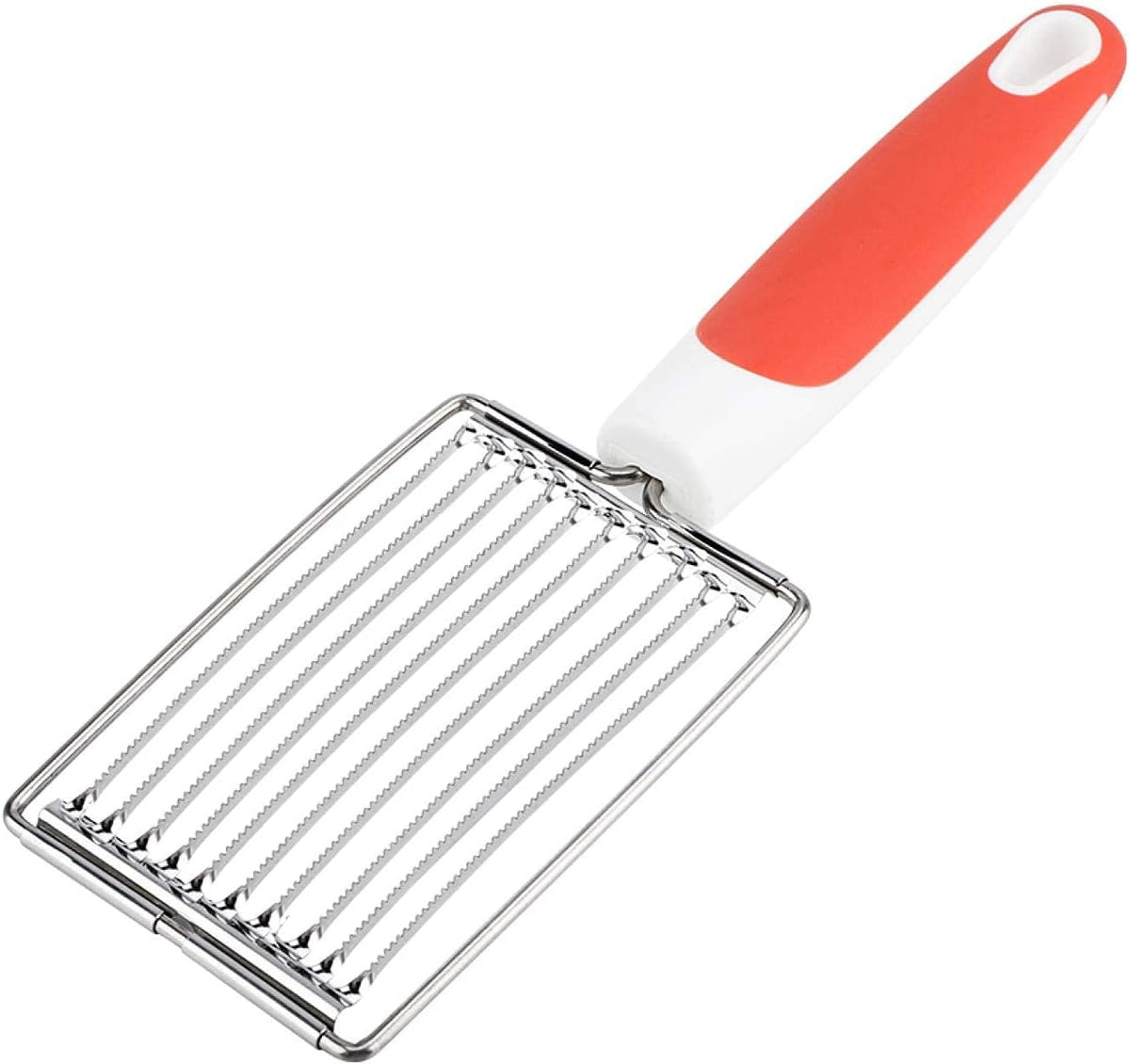 Luncheon Meat Cutter, Stainless Steel Luncheon Meat Cutter Tomato Slicer Fruits Cutter Luncheon Meat Slicer with Handle Cheese Boiled Egg Ham Tomato Serrated Slicing Knife (Orange)