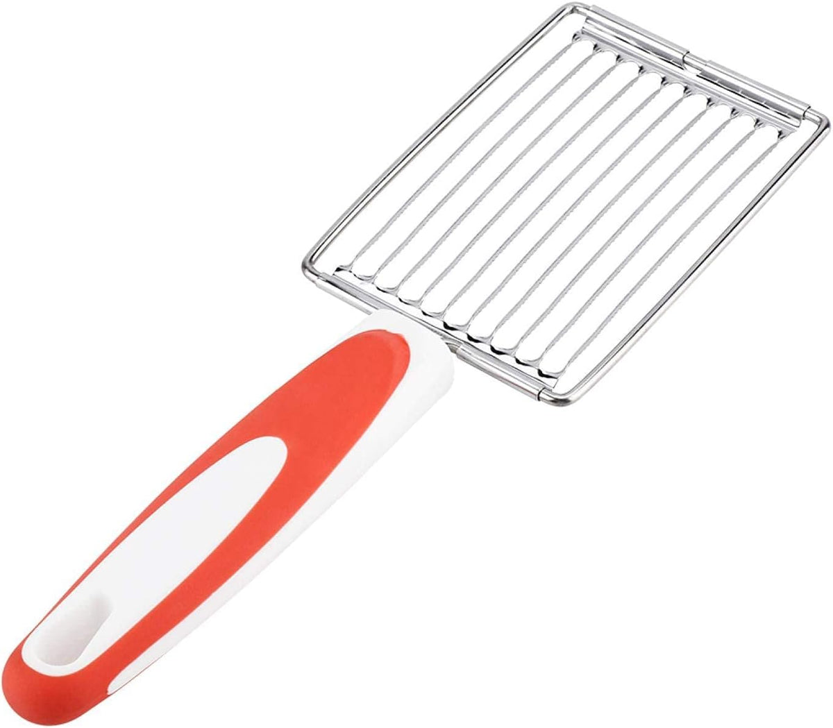 Luncheon Meat Cutter, Stainless Steel Luncheon Meat Cutter Tomato Slicer Fruits Cutter Luncheon Meat Slicer with Handle Cheese Boiled Egg Ham Tomato Serrated Slicing Knife (Orange)