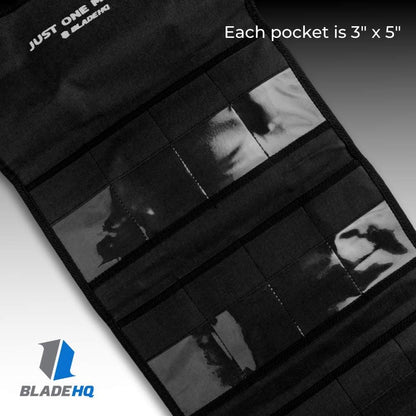 Knife Roll Bag Carry Case | Durable Nylon Storage Pocket With Carrier Handle - Black