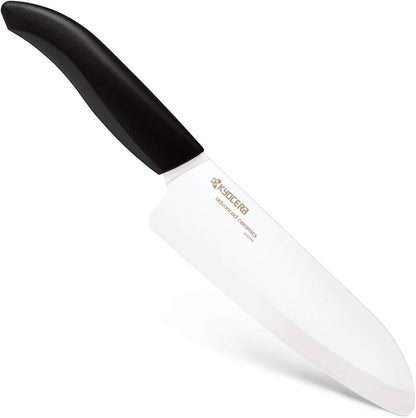 Advanced Ceramic Revolution Series 6-inch, Chef's Santoku Knife, Black Handle, White Blade , 6 Inch - FK-160 WH | Revolution 6” Ceramic Santoku Chef’s Knife: Versatile Zirconia Blade for Precise Daily Meal Preparation