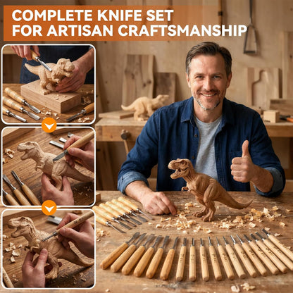 24PCS Wood Knife Kit Set Wood Carving Kit,Professional Chisel Set, including Small, Middle, Large size (24PCS)