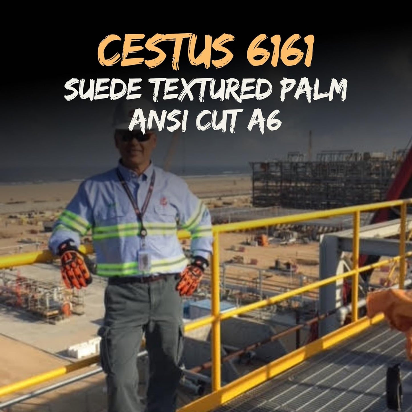 Cestus 6161, Impact Gloves with Fabric Palm, ANSI Cut A6 | Heavy duty work gloves