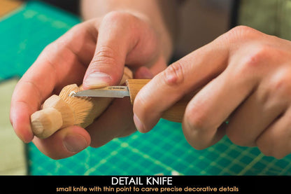 Wood Spoon Carving Tools Kit S17 with Wood Carving Hook Knife & Sloyd, Chip Whittling Knives for Spoon Carvers - Whittling Tools Set with Knife Leather Strop Polishing Compound, Tool Case
