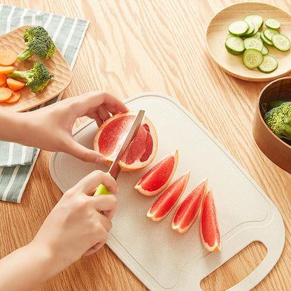 4 Pack Small Cutting Board for Kitchen Wheat Straw Plastic Cute Mini Kids Cutting Boards Fruit Mats