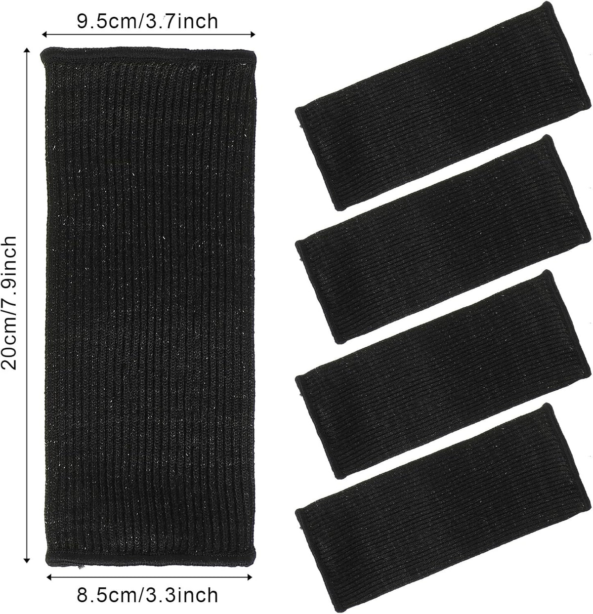 4 Pair Protective Arm Sleeves for Thin Skin Anti-Cut Burn Resistant Cover Forearm Sleeve for Cooking Construction(Black, 11.8 Inch)