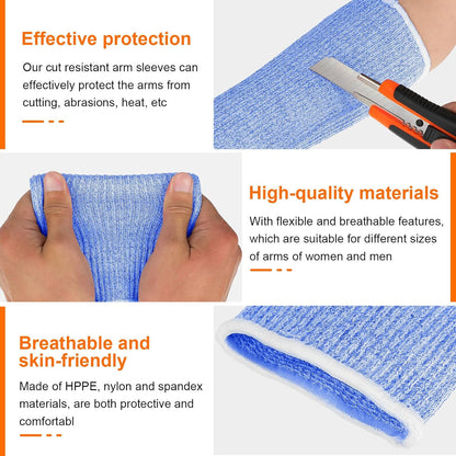 4 Pair Protective Arm Sleeves for Thin Skin Anti-Cut Burn Resistant Cover Forearm Sleeve for Cooking Construction(Black, 11.8 Inch)