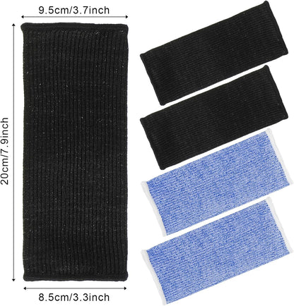 4 Pair Protective Arm Sleeves for Thin Skin Anti-Cut Burn Resistant Cover Forearm Sleeve for Cooking Construction(Black, 11.8 Inch)