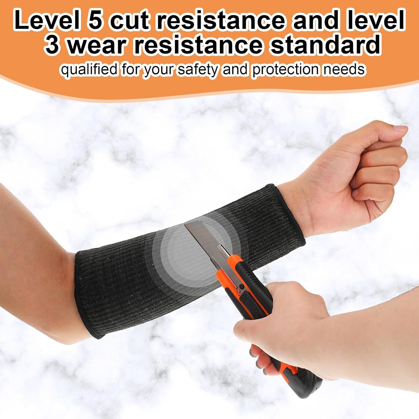 4 Pair Protective Arm Sleeves for Thin Skin Anti-Cut Burn Resistant Cover Forearm Sleeve for Cooking Construction(Black, 11.8 Inch)