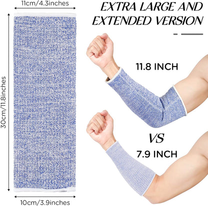 4 Pair Protective Arm Sleeves for Thin Skin Anti-Cut Burn Resistant Cover Forearm Sleeve for Cooking Construction(Black, 11.8 Inch)