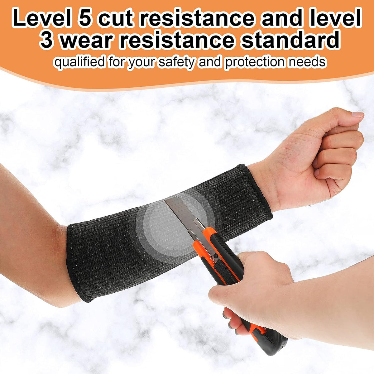 4 Pair Protective Arm Sleeves for Thin Skin Anti-Cut Burn Resistant Cover Forearm Sleeve for Cooking Construction(Black, 11.8 Inch)