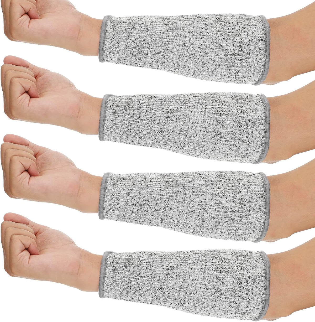 4 Pair Protective Arm Sleeves for Thin Skin Anti-Cut Burn Resistant Cover Forearm Sleeve for Cooking Construction(Black, 11.8 Inch)