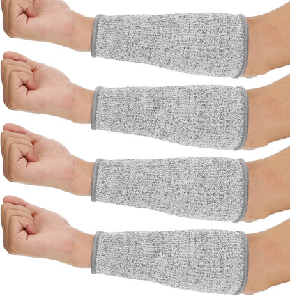 4 Pair Protective Arm Sleeves for Thin Skin Anti-Cut Burn Resistant Cover Forearm Sleeve for Cooking Construction(Black, 11.8 Inch)