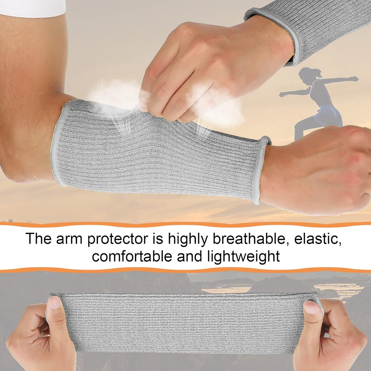 4 Pair Protective Arm Sleeves for Thin Skin Anti-Cut Burn Resistant Cover Forearm Sleeve for Cooking Construction(Black, 11.8 Inch)
