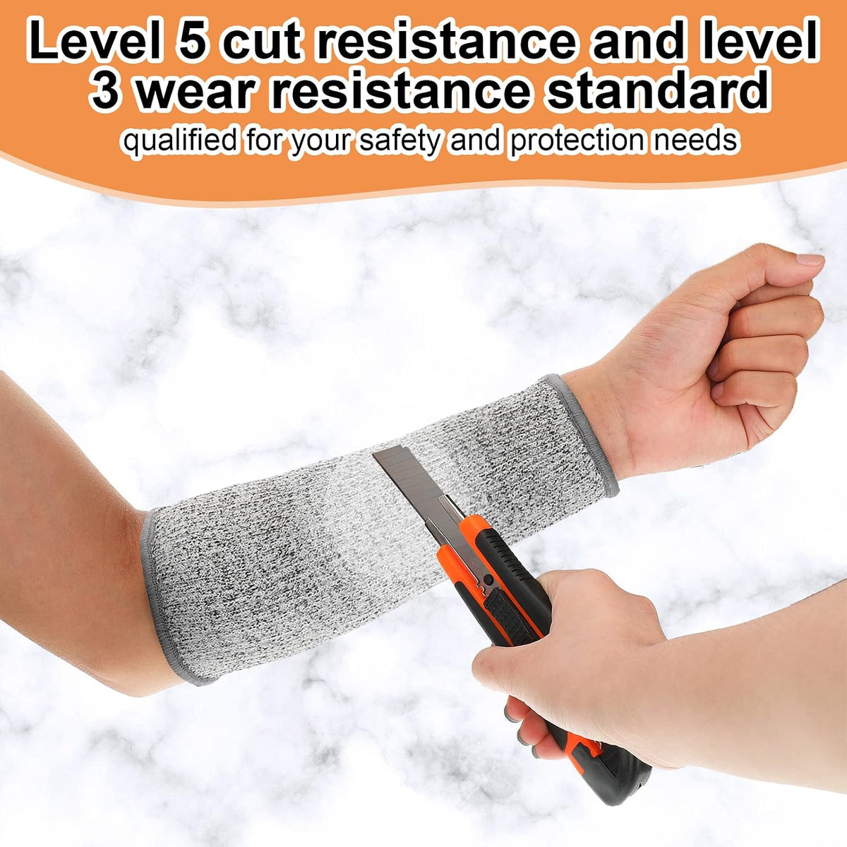 4 Pair Protective Arm Sleeves for Thin Skin Anti-Cut Burn Resistant Cover Forearm Sleeve for Cooking Construction(Black, 11.8 Inch)