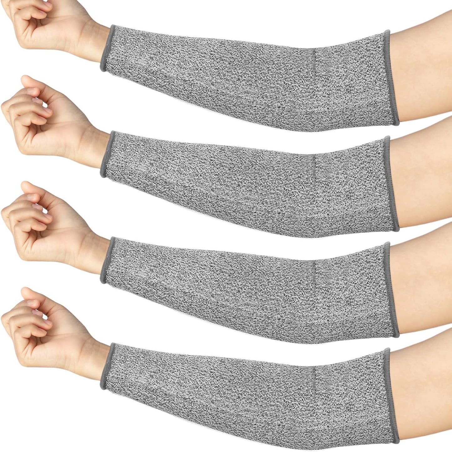 4 Pair Protective Arm Sleeves for Thin Skin Anti-Cut Burn Resistant Cover Forearm Sleeve for Cooking Construction(Black, 11.8 Inch)