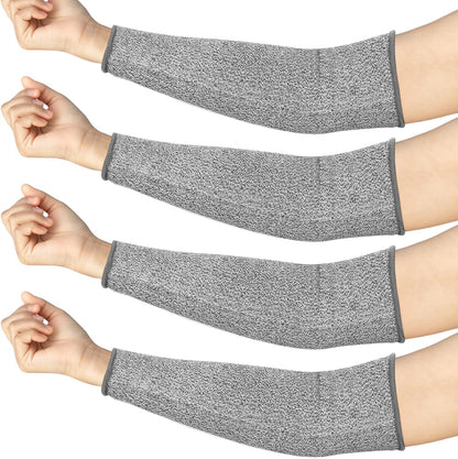 4 Pair Protective Arm Sleeves for Thin Skin Anti-Cut Burn Resistant Cover Forearm Sleeve for Cooking Construction(Black, 11.8 Inch)