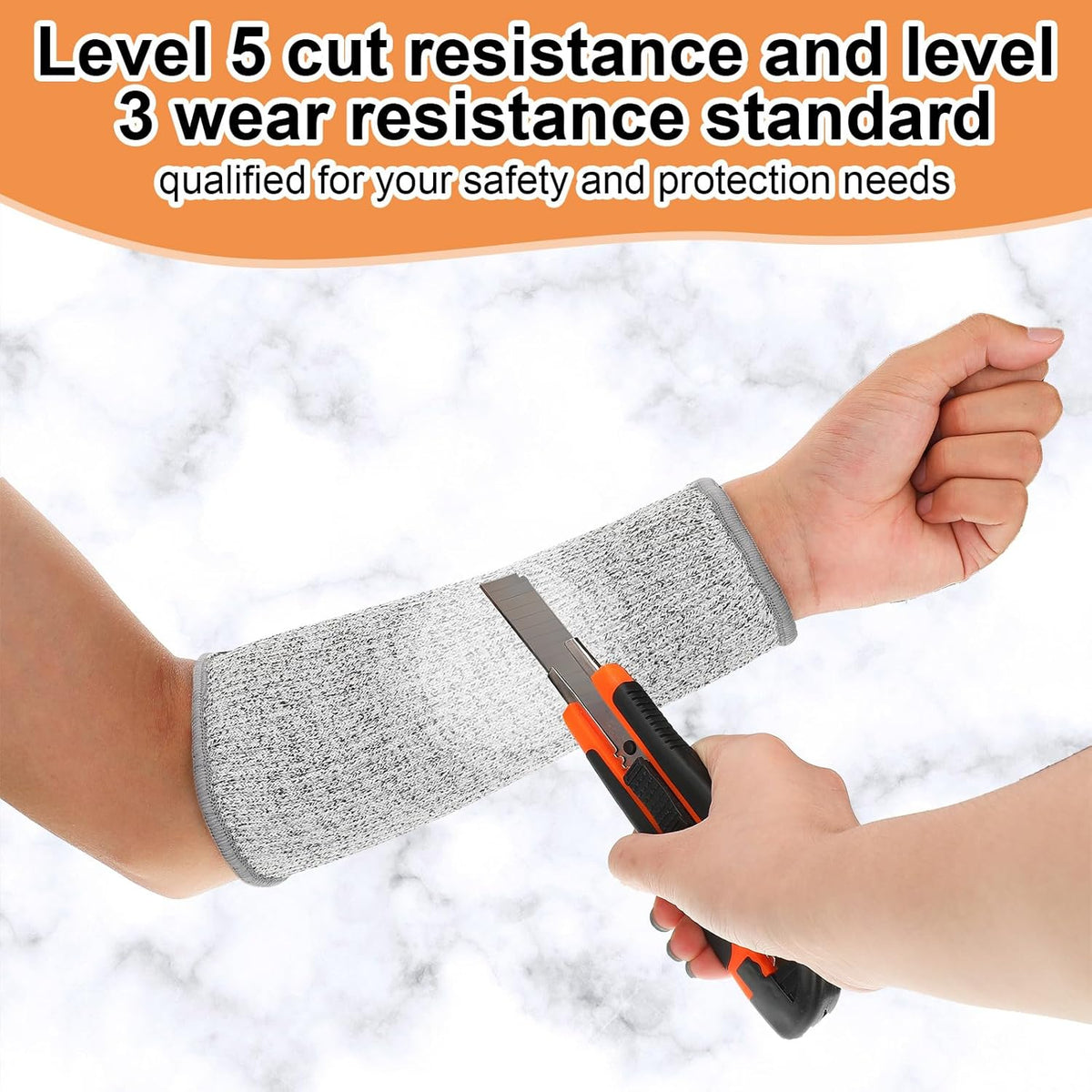 4 Pair Protective Arm Sleeves for Thin Skin Anti-Cut Burn Resistant Cover Forearm Sleeve for Cooking Construction(Black, 11.8 Inch)
