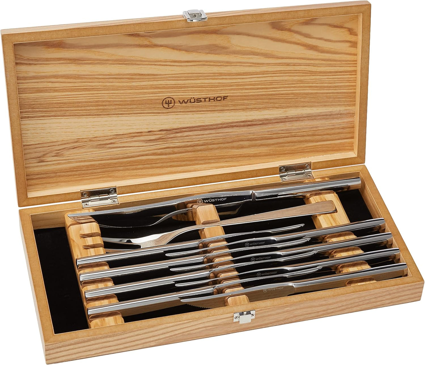 Wüsthof 10-Piece Stainless Steak and Carving Knife Set, Olivewood