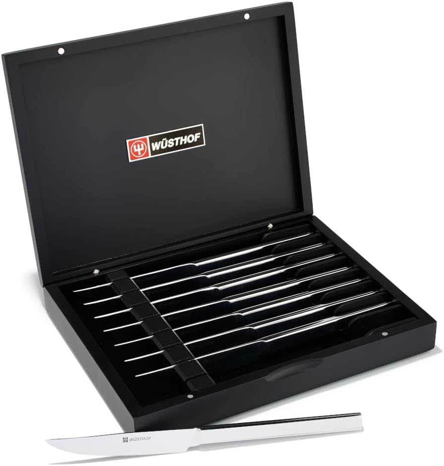 Wüsthof 10-Piece Stainless Steak and Carving Knife Set, Olivewood