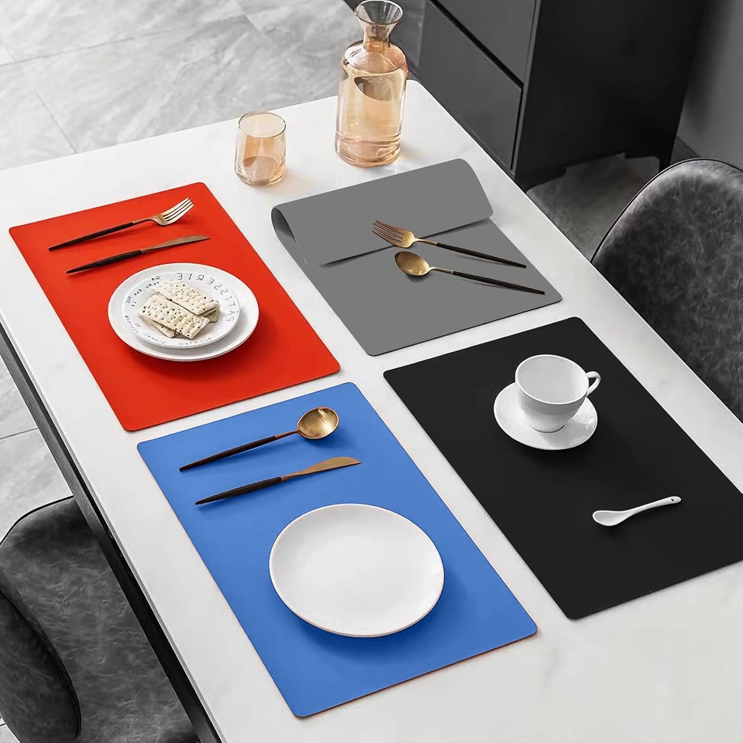 Silicone Placemats, Food-Grade Non-Slip Waterproof, Dining, Countertop Protector, Kitchen Counter Mat, Heat Resistant, Baking mat Dishwasher Safe