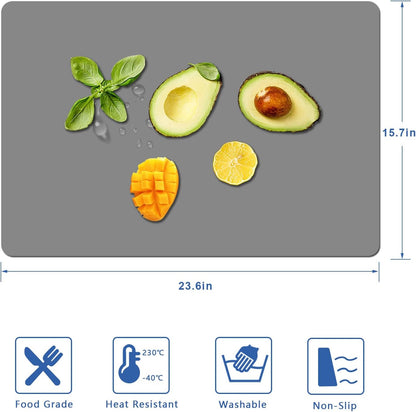 Silicone Placemats, Food-Grade Non-Slip Waterproof, Dining, Countertop Protector, Kitchen Counter Mat, Heat Resistant, Baking mat Dishwasher Safe