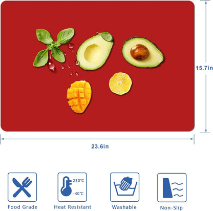 Silicone Placemats, Food-Grade Non-Slip Waterproof, Dining, Countertop Protector, Kitchen Counter Mat, Heat Resistant, Baking mat Dishwasher Safe