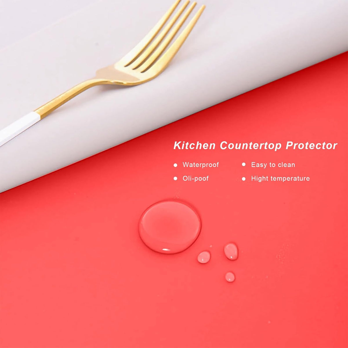 Silicone Placemats, Food-Grade Non-Slip Waterproof, Dining, Countertop Protector, Kitchen Counter Mat, Heat Resistant, Baking mat Dishwasher Safe