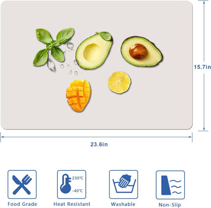 Silicone Placemats, Food-Grade Non-Slip Waterproof, Dining, Countertop Protector, Kitchen Counter Mat, Heat Resistant, Baking mat Dishwasher Safe