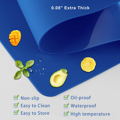 Silicone Placemats, Food-Grade Non-Slip Waterproof, Dining, Countertop Protector, Kitchen Counter Mat, Heat Resistant, Baking mat Dishwasher Safe