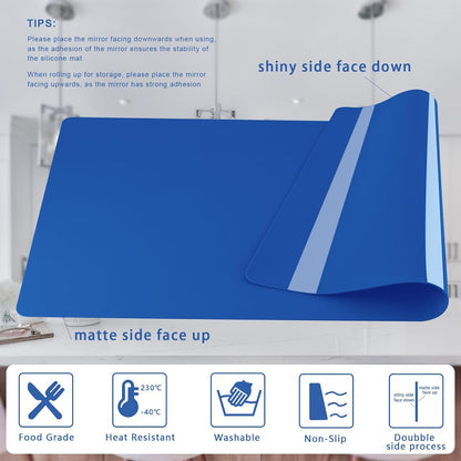 Silicone Placemats, Food-Grade Non-Slip Waterproof, Dining, Countertop Protector, Kitchen Counter Mat, Heat Resistant, Baking mat Dishwasher Safe