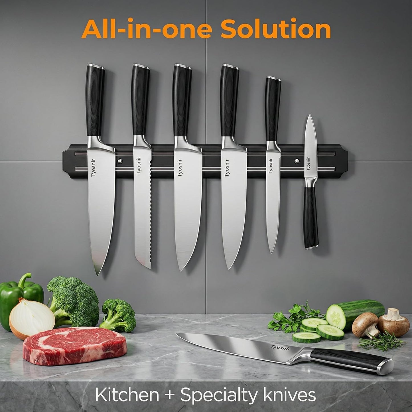 Magnetic Knife Holder,15 Inch Magnetic Knife Storage Strip,Knife Bar Block Magnet,Kitchen Utensil Holder,Tool Holder,Multipurpose Magnetic Knife Rack