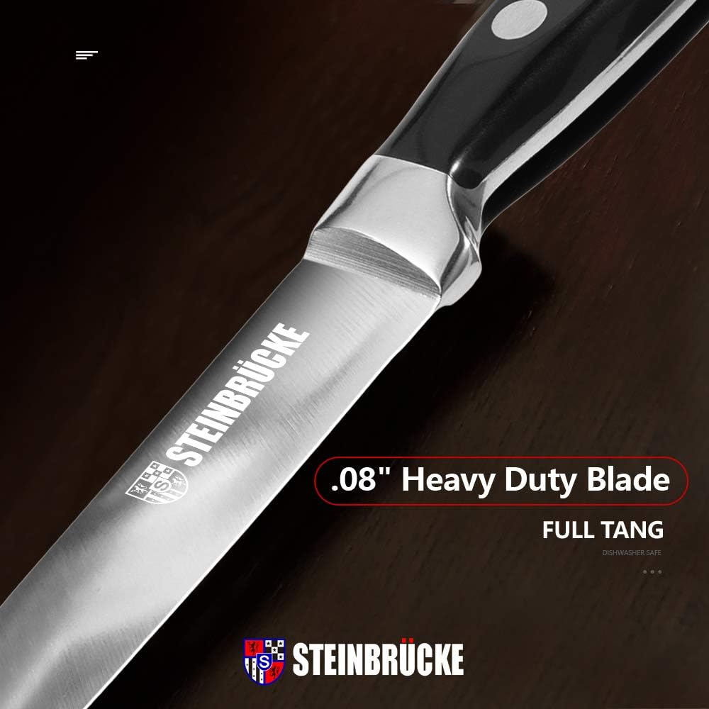 ù Paring Knife 4 inch - Small Kitchen Knife Forged from German Stainless Steel 5Cr15Mov (HRC58), Full Tang, Sharp Paring Knives for Cutting, Peeling, Slicing Fruits and Vegetables