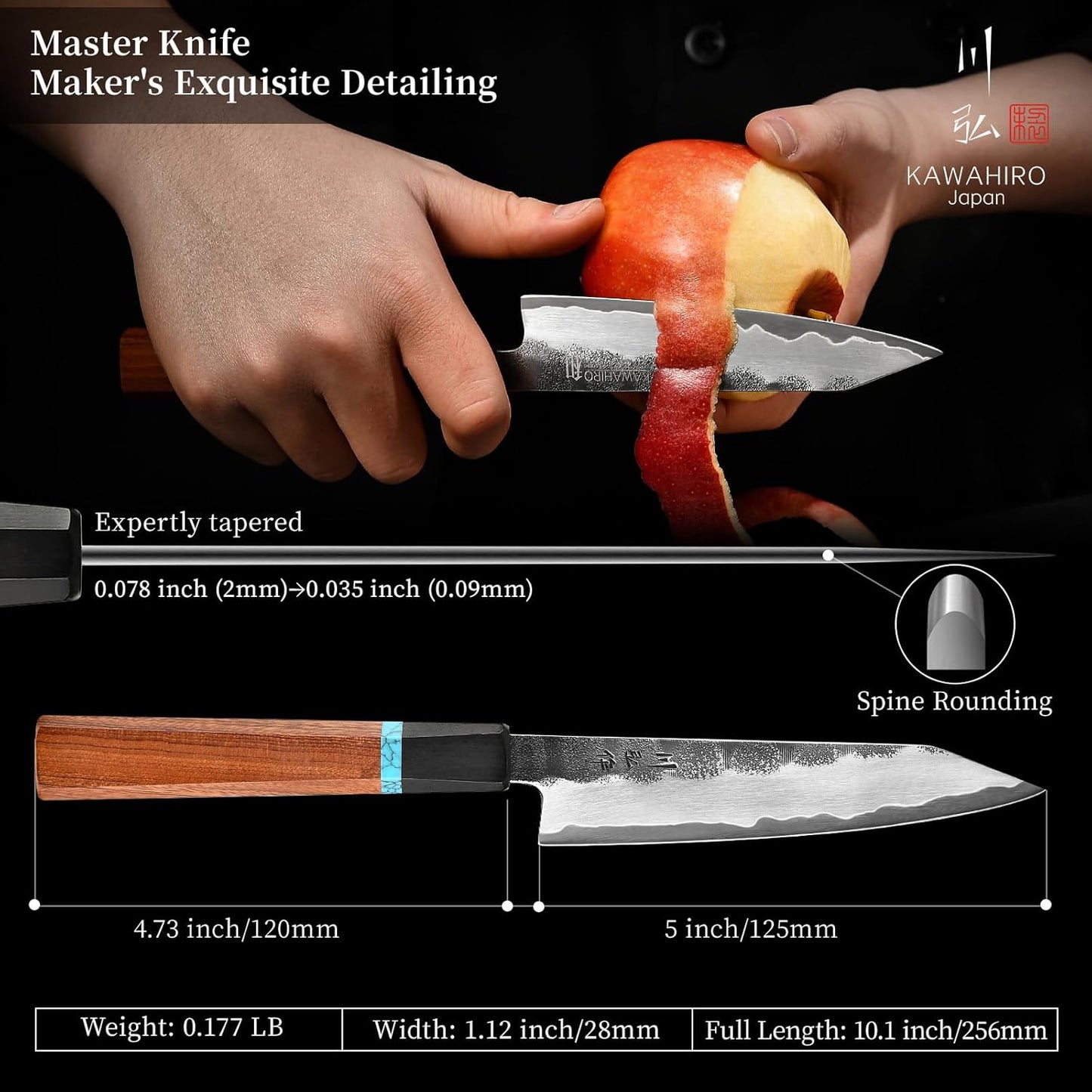 Japanese Chef Knife with SG2 Powder Steel, 8.27 inch Professional Gyuto Knife, Hand Forged Kitchen Knife with Premium Stabilized Wood Handle and Wood Gift Box