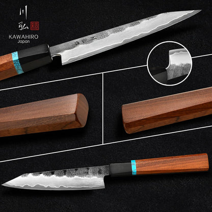 Japanese Chef Knife with SG2 Powder Steel, 8.27 inch Professional Gyuto Knife, Hand Forged Kitchen Knife with Premium Stabilized Wood Handle and Wood Gift Box