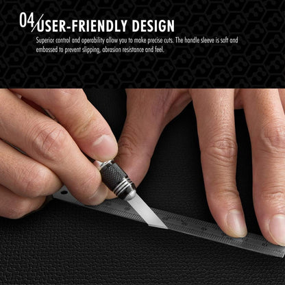 Craft Knife Precision Cutter Hobby Knife Blades Set (29pcs) | 29-in-1, Sturdy for Art Work, Scrapbooking, Stencil, Vinyl & Canvas, Leather Working